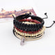 4pcs/set Multi-color Punk  Alloy Rope Bracelets