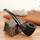 Wood Bent Smoke Tobacco Dis-mountable Pipe