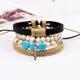 4pcs/set Multi-color Punk  Alloy Rope Bracelets