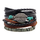 4pcs/set Multi-color Punk  Alloy Rope Bracelets