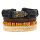 4pcs/set Multi-color Punk  Alloy Rope Bracelets