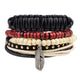4pcs/set Multi-color Punk  Alloy Rope Bracelets