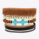 4pcs/set Multi-color Punk  Alloy Rope Bracelets