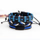 4pcs/set Multi-color Punk  Alloy Rope Bracelets